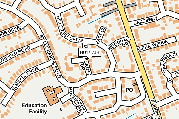 HU17 7JH map - OS OpenMap – Local (Ordnance Survey)