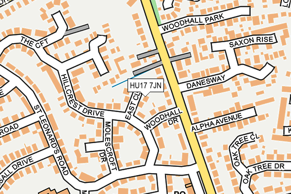 HU17 7JN map - OS OpenMap – Local (Ordnance Survey)