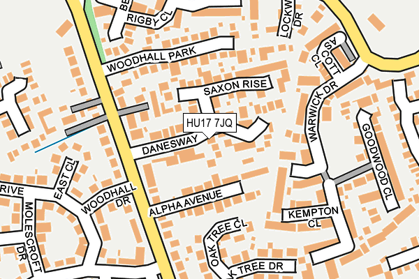 HU17 7JQ map - OS OpenMap – Local (Ordnance Survey)