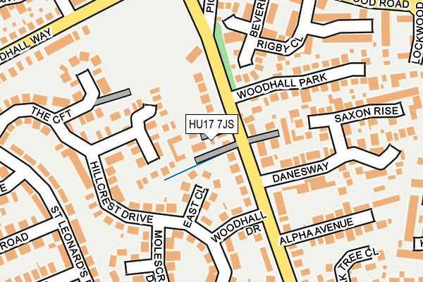 HU17 7JS map - OS OpenMap – Local (Ordnance Survey)