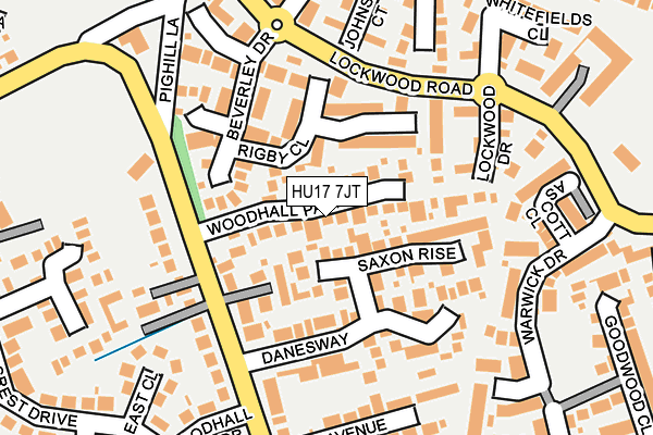 HU17 7JT map - OS OpenMap – Local (Ordnance Survey)