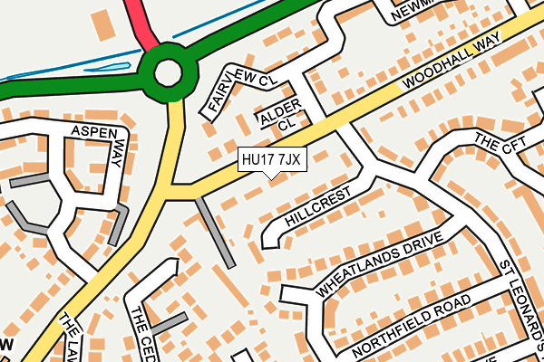 HU17 7JX map - OS OpenMap – Local (Ordnance Survey)