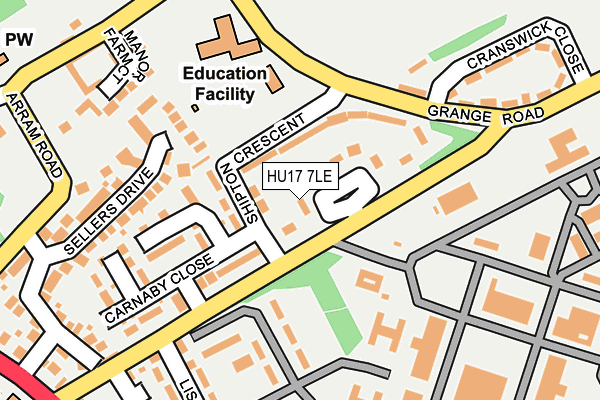 HU17 7LE map - OS OpenMap – Local (Ordnance Survey)