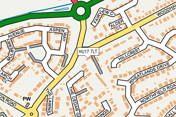 HU17 7LT map - OS OpenMap – Local (Ordnance Survey)