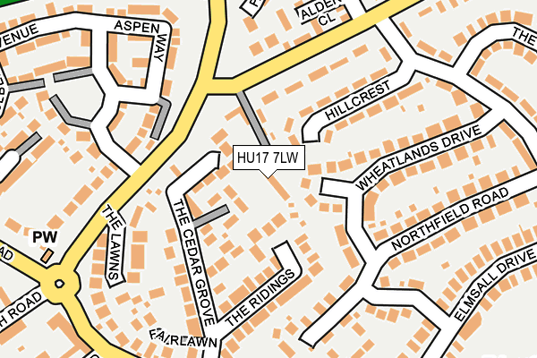 HU17 7LW map - OS OpenMap – Local (Ordnance Survey)