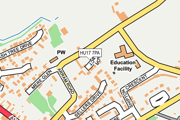 HU17 7PA map - OS OpenMap – Local (Ordnance Survey)