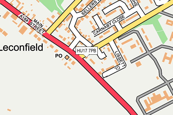 HU17 7PB map - OS OpenMap – Local (Ordnance Survey)