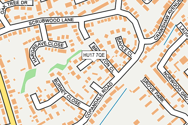 HU17 7QE map - OS OpenMap – Local (Ordnance Survey)