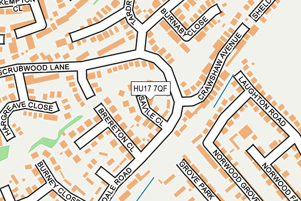 HU17 7QF map - OS OpenMap – Local (Ordnance Survey)