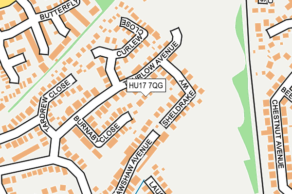 HU17 7QG map - OS OpenMap – Local (Ordnance Survey)