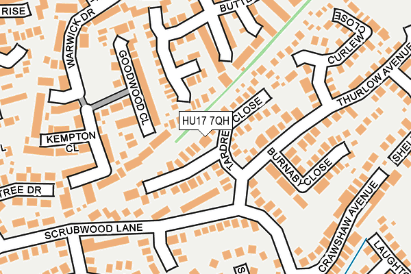 HU17 7QH map - OS OpenMap – Local (Ordnance Survey)