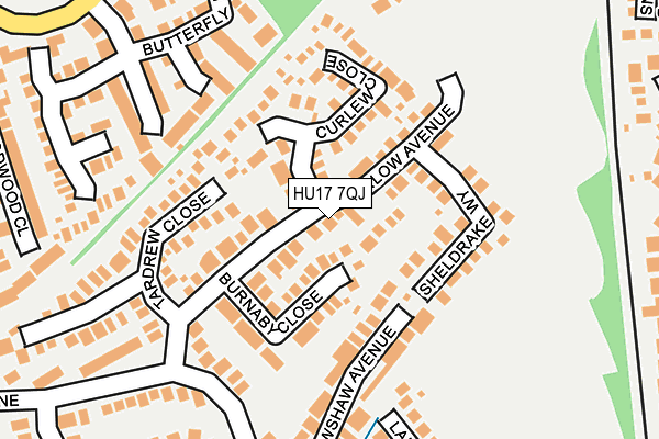 HU17 7QJ map - OS OpenMap – Local (Ordnance Survey)