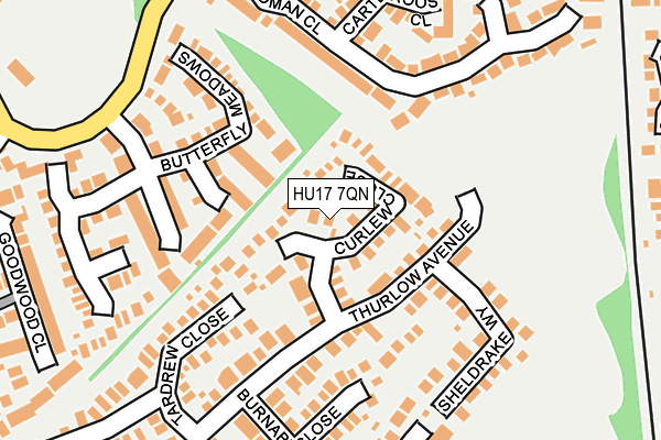 HU17 7QN map - OS OpenMap – Local (Ordnance Survey)