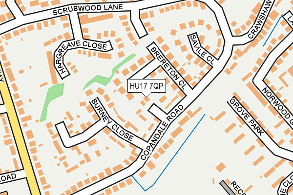 HU17 7QP map - OS OpenMap – Local (Ordnance Survey)