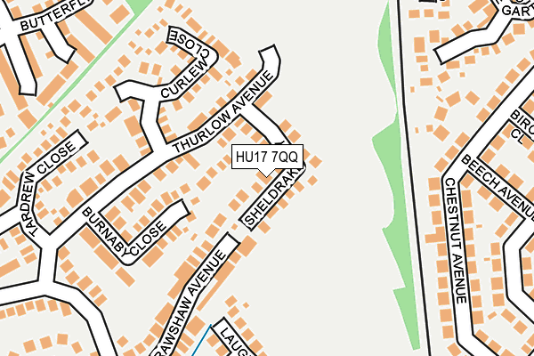 HU17 7QQ map - OS OpenMap – Local (Ordnance Survey)