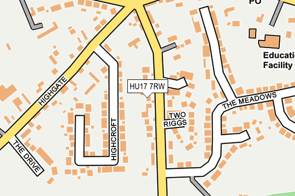 HU17 7RW map - OS OpenMap – Local (Ordnance Survey)