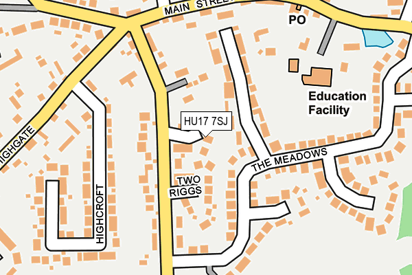 HU17 7SJ map - OS OpenMap – Local (Ordnance Survey)