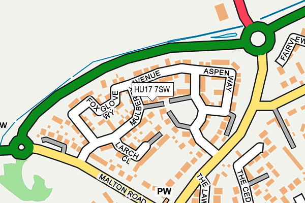 HU17 7SW map - OS OpenMap – Local (Ordnance Survey)
