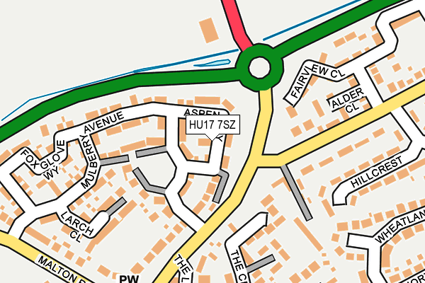 HU17 7SZ map - OS OpenMap – Local (Ordnance Survey)