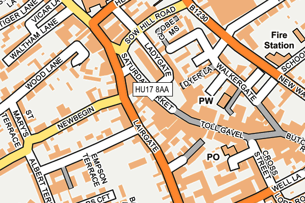 HU17 8AA map - OS OpenMap – Local (Ordnance Survey)
