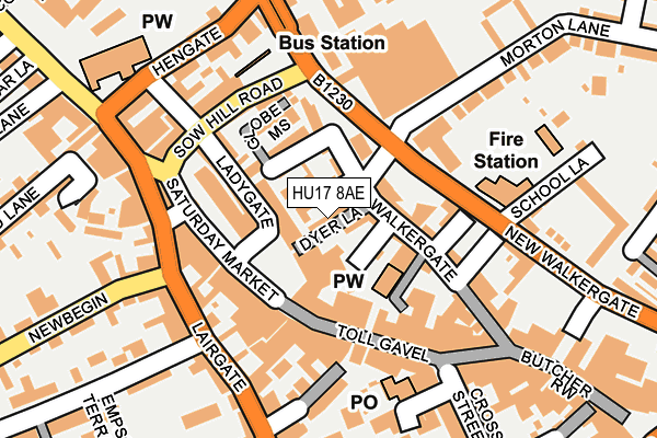 HU17 8AE map - OS OpenMap – Local (Ordnance Survey)