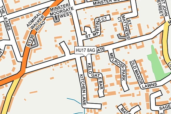 HU17 8AG map - OS OpenMap – Local (Ordnance Survey)
