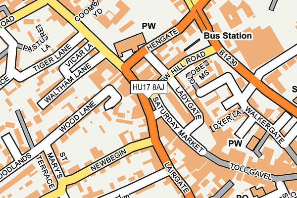 HU17 8AJ map - OS OpenMap – Local (Ordnance Survey)