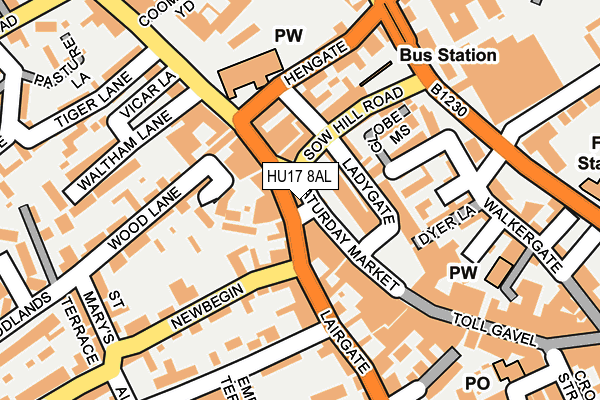 HU17 8AL map - OS OpenMap – Local (Ordnance Survey)