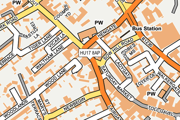 HU17 8AP map - OS OpenMap – Local (Ordnance Survey)