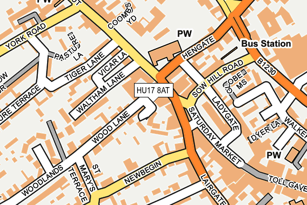 HU17 8AT map - OS OpenMap – Local (Ordnance Survey)