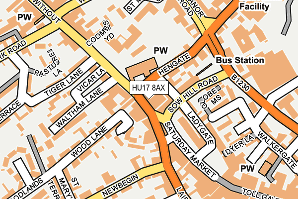 HU17 8AX map - OS OpenMap – Local (Ordnance Survey)