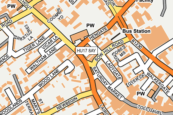 HU17 8AY map - OS OpenMap – Local (Ordnance Survey)