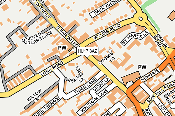 HU17 8AZ map - OS OpenMap – Local (Ordnance Survey)