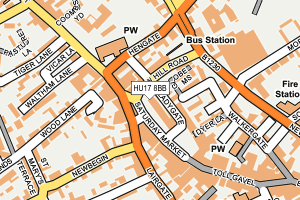 HU17 8BB map - OS OpenMap – Local (Ordnance Survey)