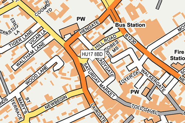 HU17 8BD map - OS OpenMap – Local (Ordnance Survey)