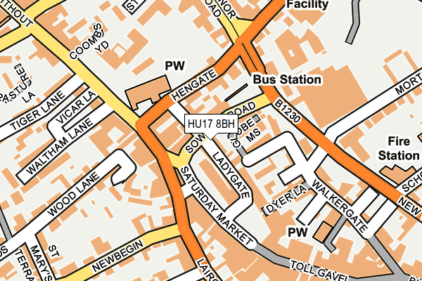 HU17 8BH map - OS OpenMap – Local (Ordnance Survey)