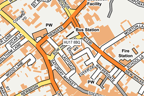 HU17 8BQ map - OS OpenMap – Local (Ordnance Survey)