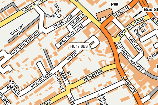 HU17 8BS map - OS OpenMap – Local (Ordnance Survey)