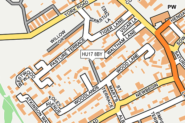 HU17 8BY map - OS OpenMap – Local (Ordnance Survey)