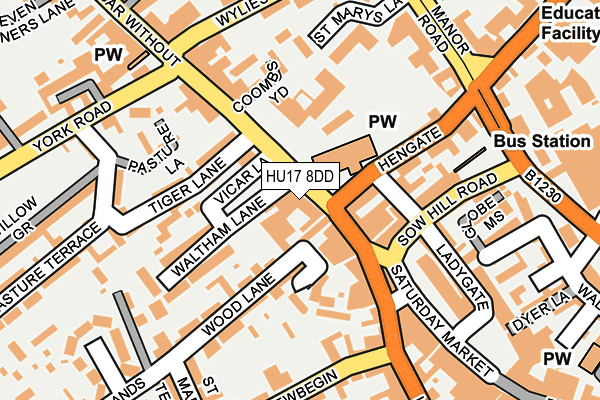 HU17 8DD map - OS OpenMap – Local (Ordnance Survey)