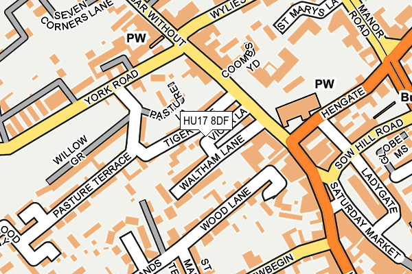HU17 8DF map - OS OpenMap – Local (Ordnance Survey)