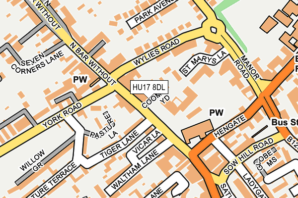 HU17 8DL map - OS OpenMap – Local (Ordnance Survey)