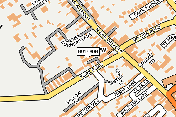 HU17 8DN map - OS OpenMap – Local (Ordnance Survey)