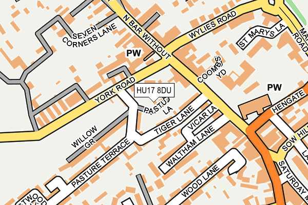 HU17 8DU map - OS OpenMap – Local (Ordnance Survey)