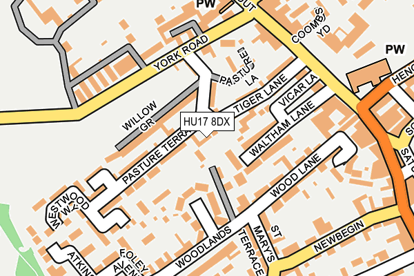 HU17 8DX map - OS OpenMap – Local (Ordnance Survey)