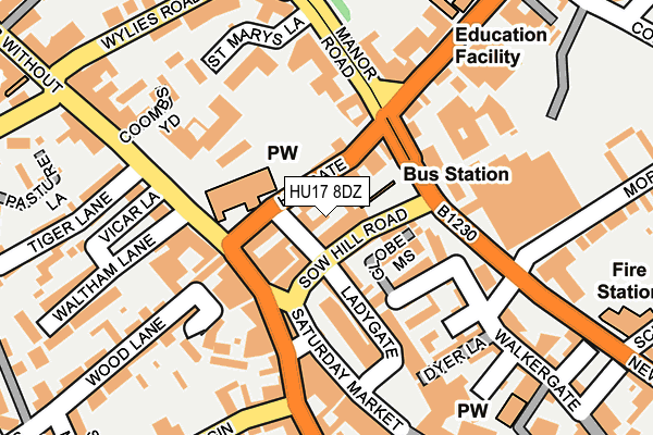 HU17 8DZ map - OS OpenMap – Local (Ordnance Survey)