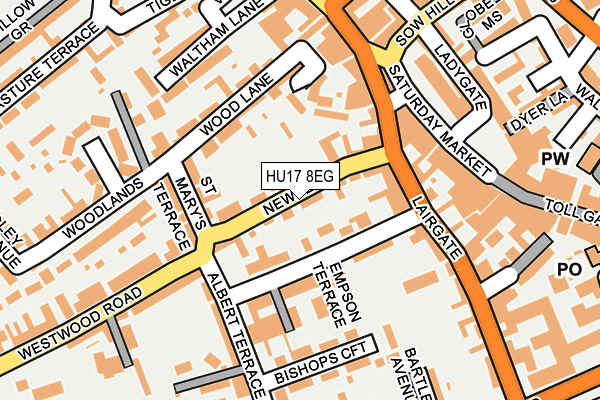 HU17 8EG map - OS OpenMap – Local (Ordnance Survey)