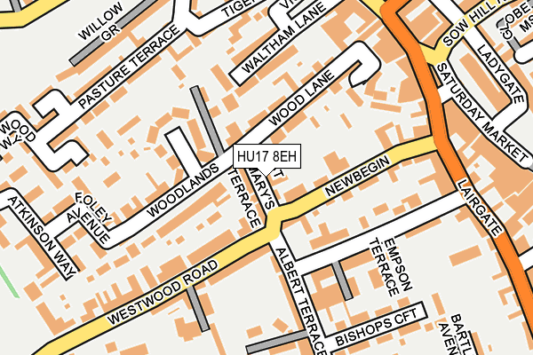 HU17 8EH map - OS OpenMap – Local (Ordnance Survey)