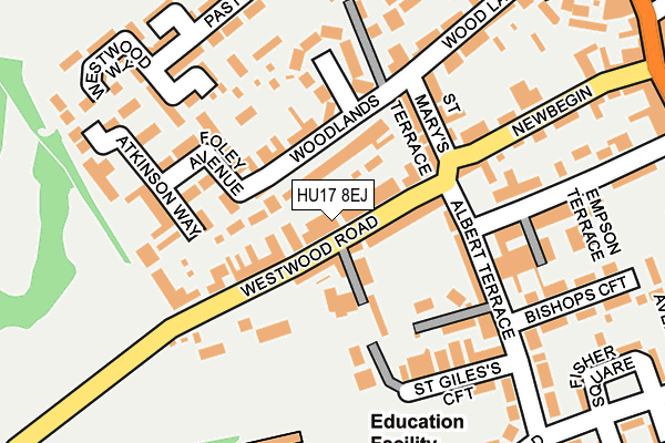 HU17 8EJ map - OS OpenMap – Local (Ordnance Survey)