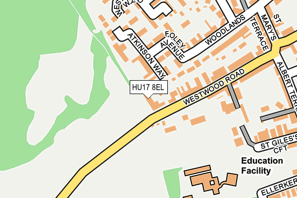 HU17 8EL map - OS OpenMap – Local (Ordnance Survey)
